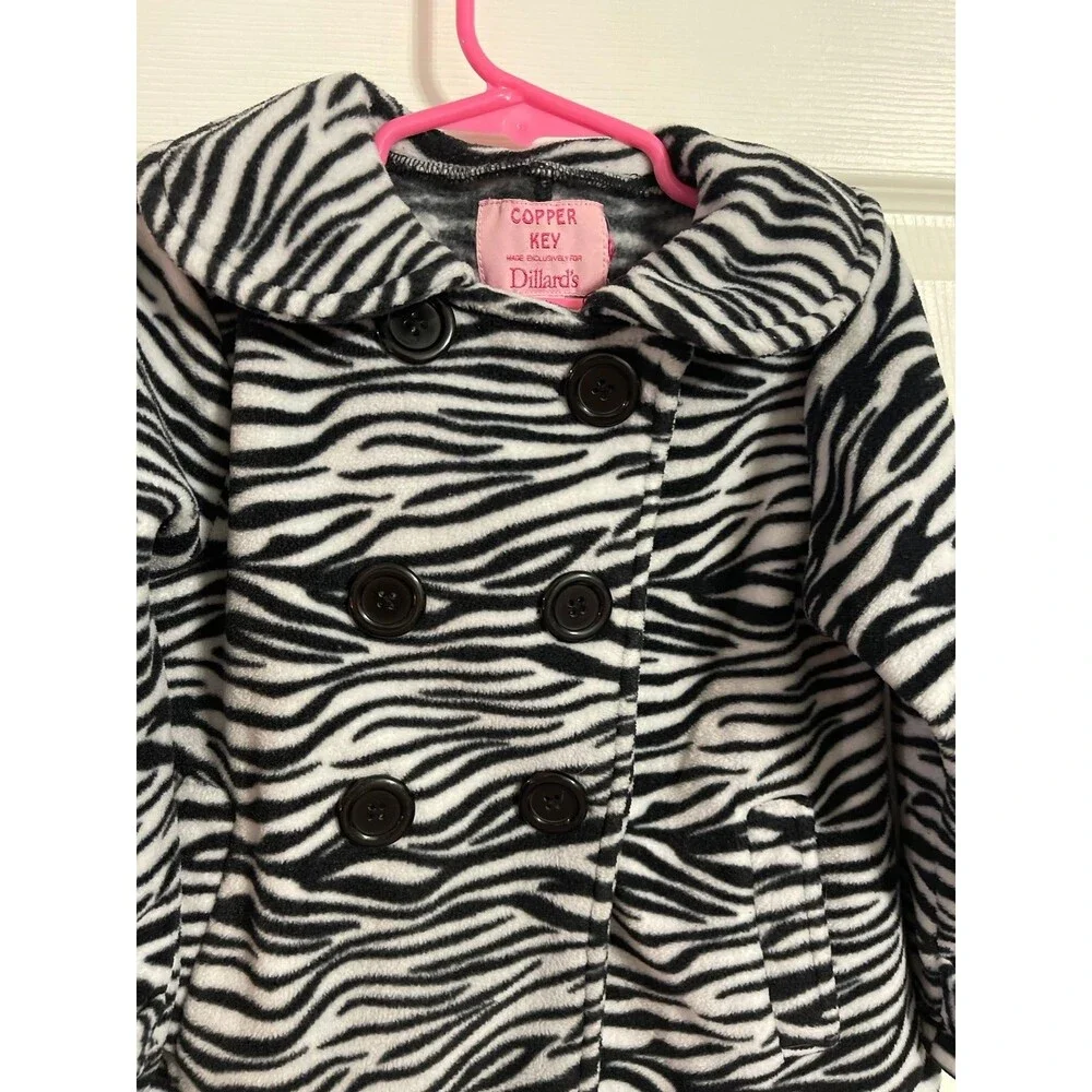 Copper Key Zebra Print Fleece Coat Size 2/3